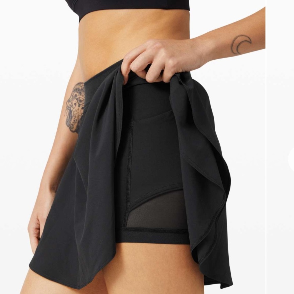 Lululemon Court Rival High Rise Skirt Tall Black 4 Pockets - Picture 15 of 16